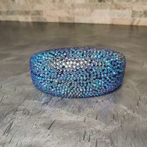 Blue Rhinestone Oversized Sunglasses Case